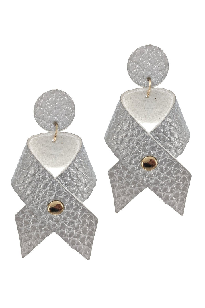 Vegan Leather Bow Earrings