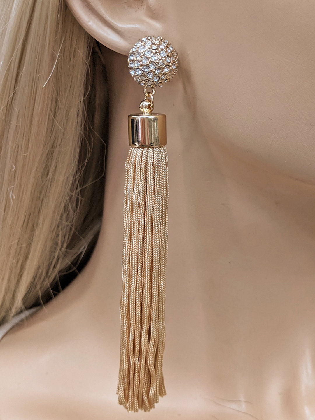 Long Tassel Rhinestone Earring