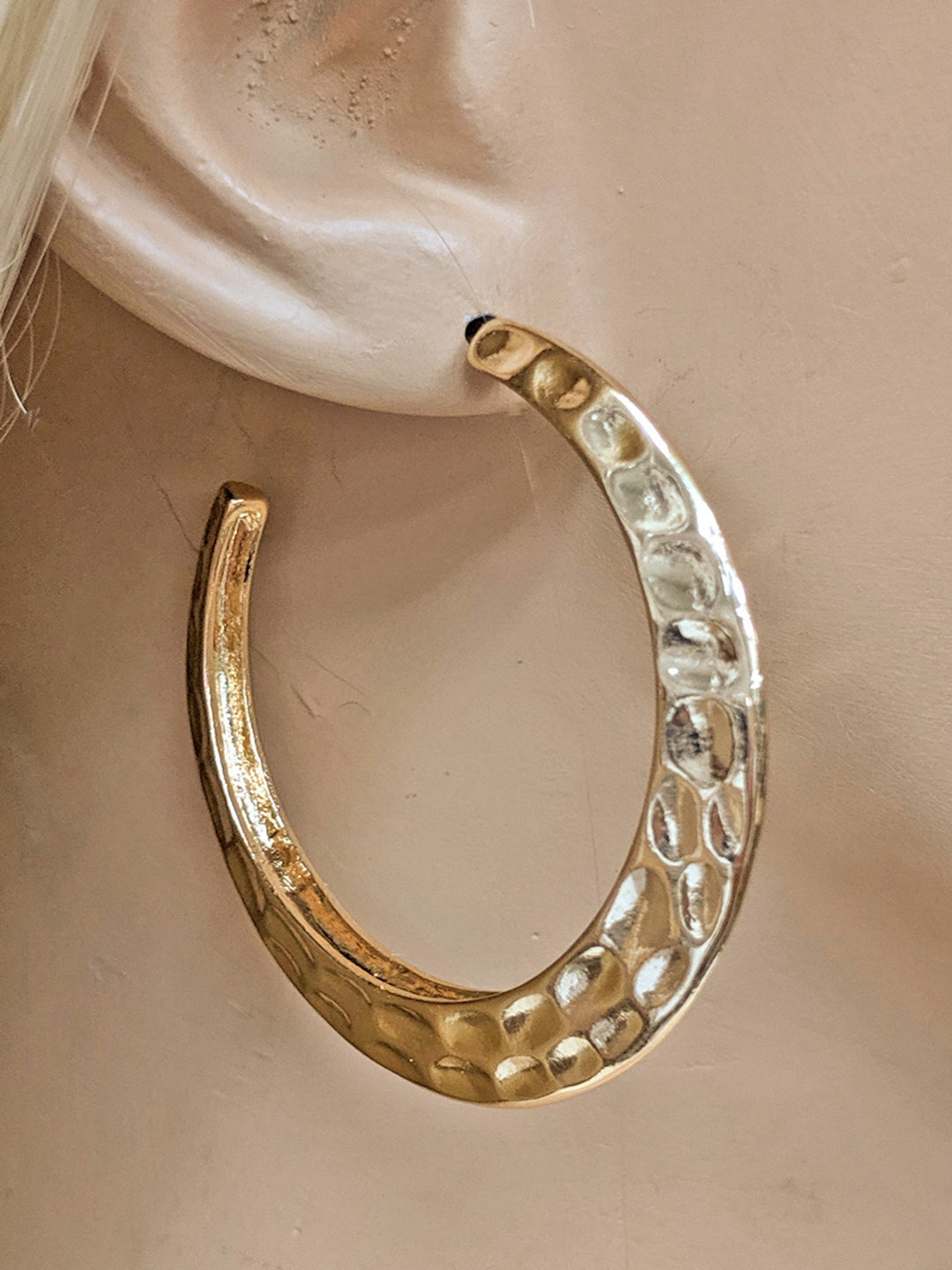 Hammered Hoop Fashion Earring