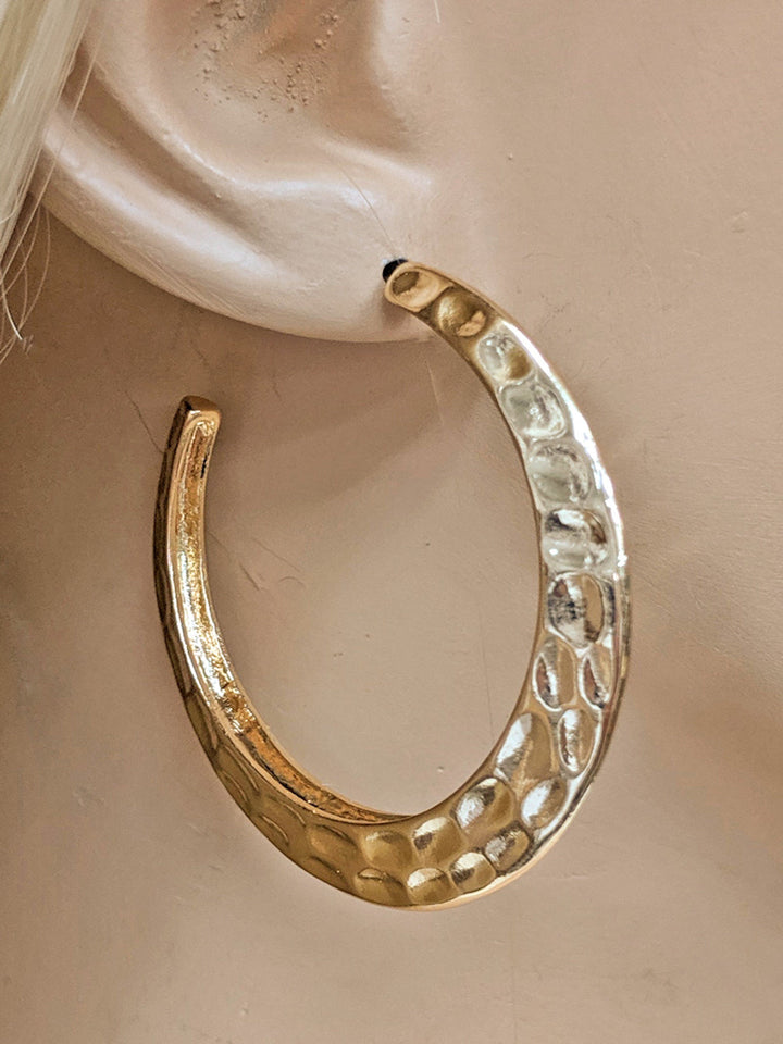 Hammered Hoop Fashion Earring
