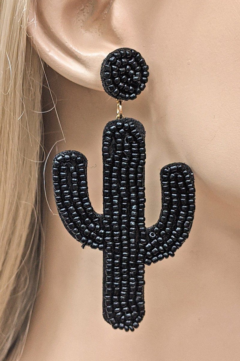 Cactus Beaded Earrings