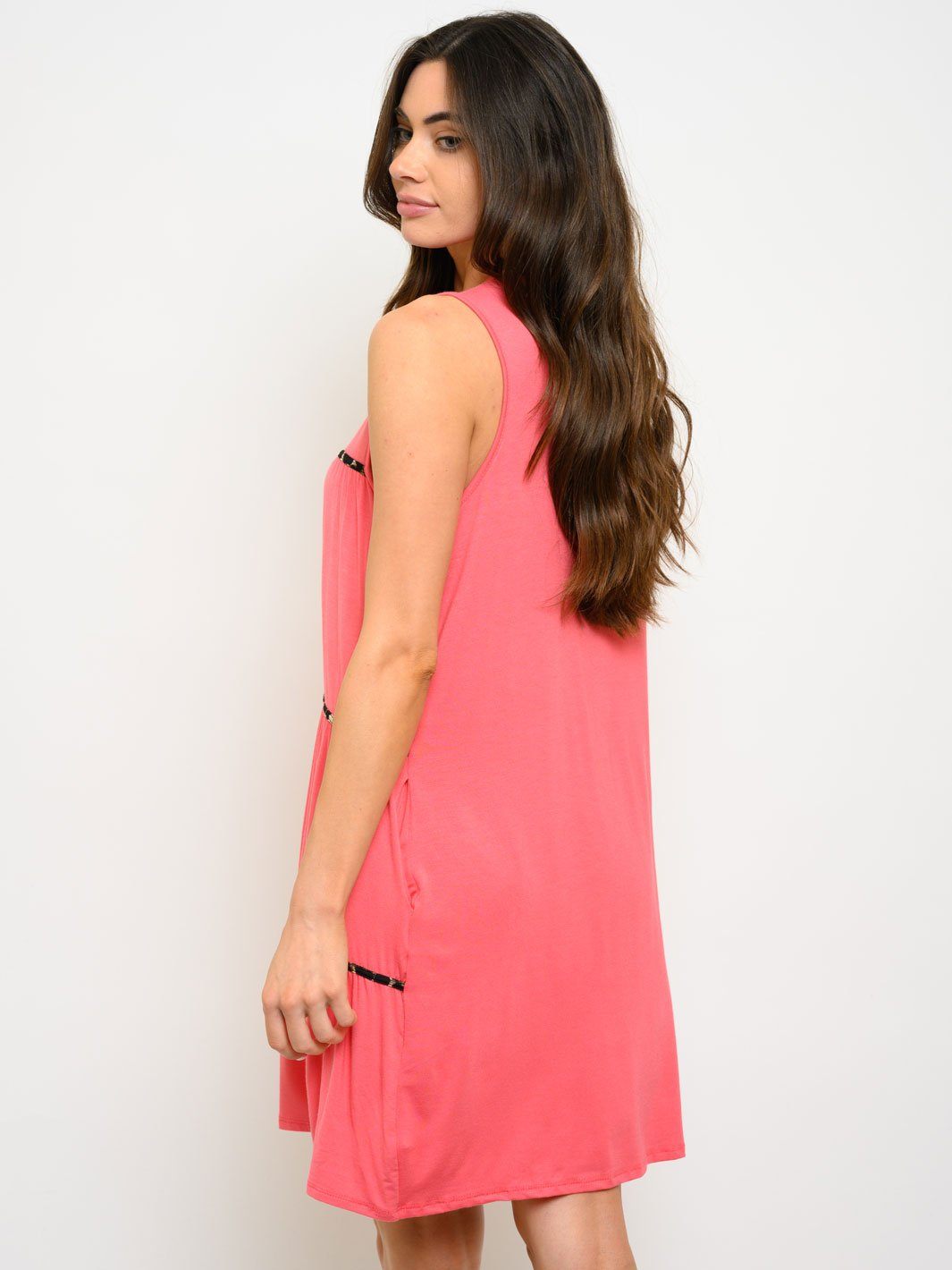 WOMEN'S SLEEVELESS TUNIC MINI DRESS