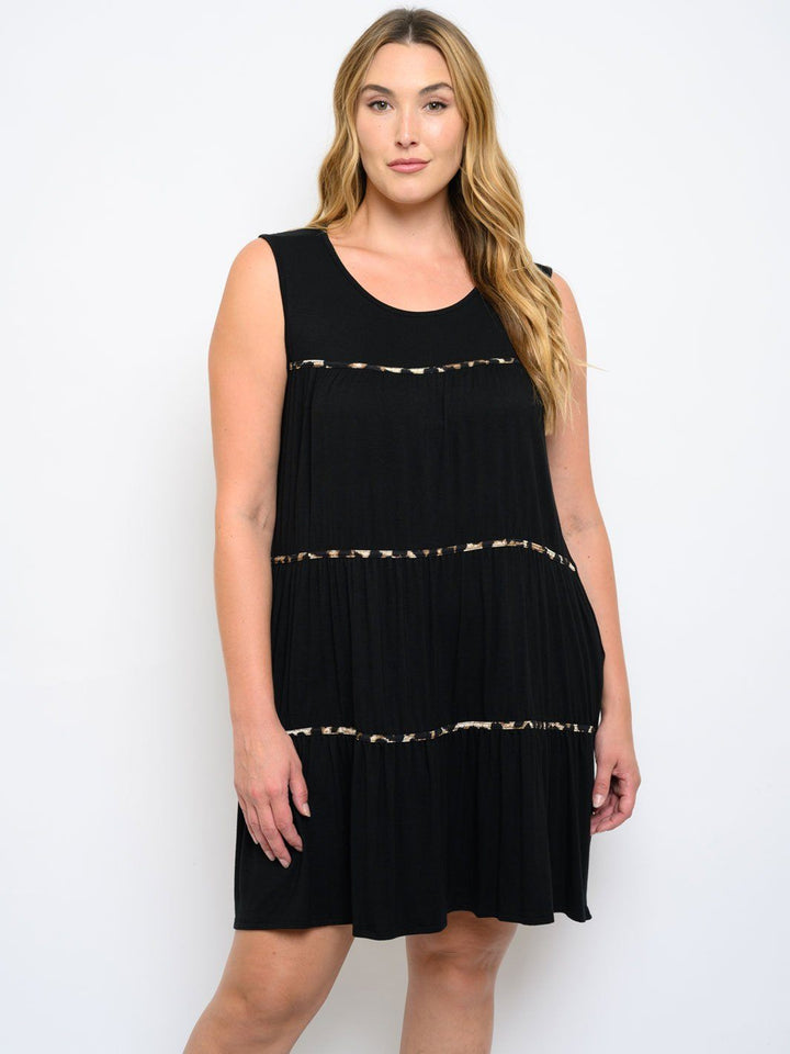 PLUS SIZE SLEEVELESS TUNIC DRESS