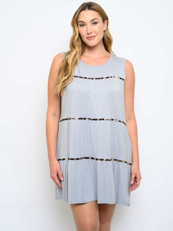 PLUS SIZE SLEEVELESS TUNIC DRESS