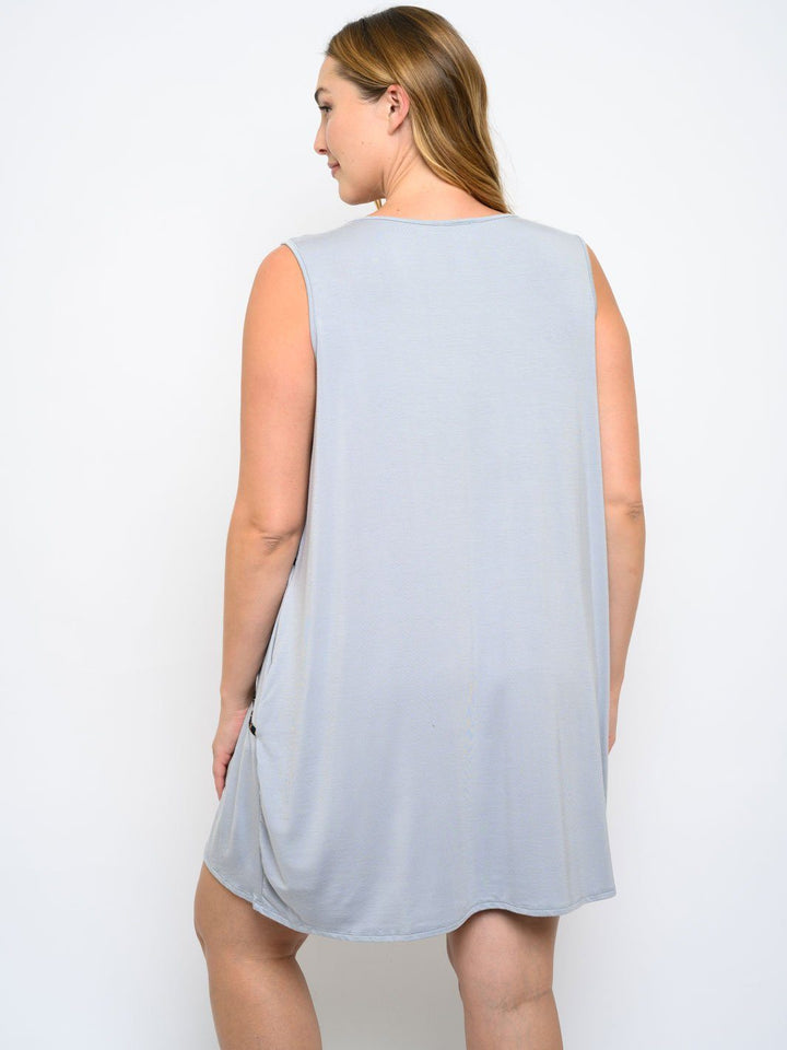 PLUS SIZE SLEEVELESS TUNIC DRESS