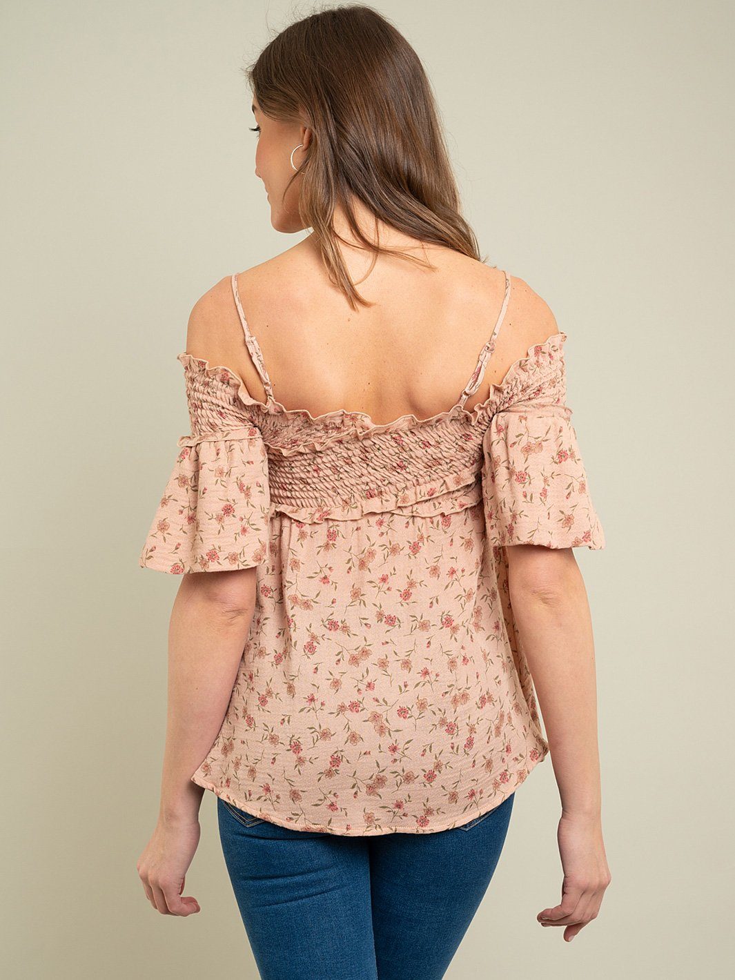 WOMEN'S OFF SHOULDER FLORAL TOP