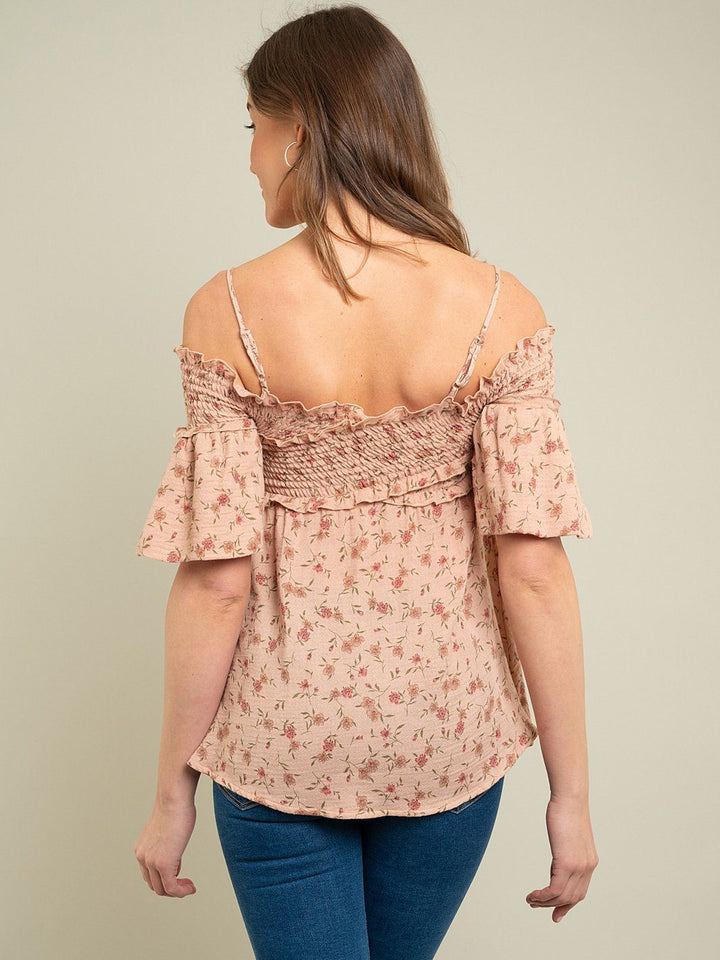 WOMEN'S OFF SHOULDER FLORAL TOP