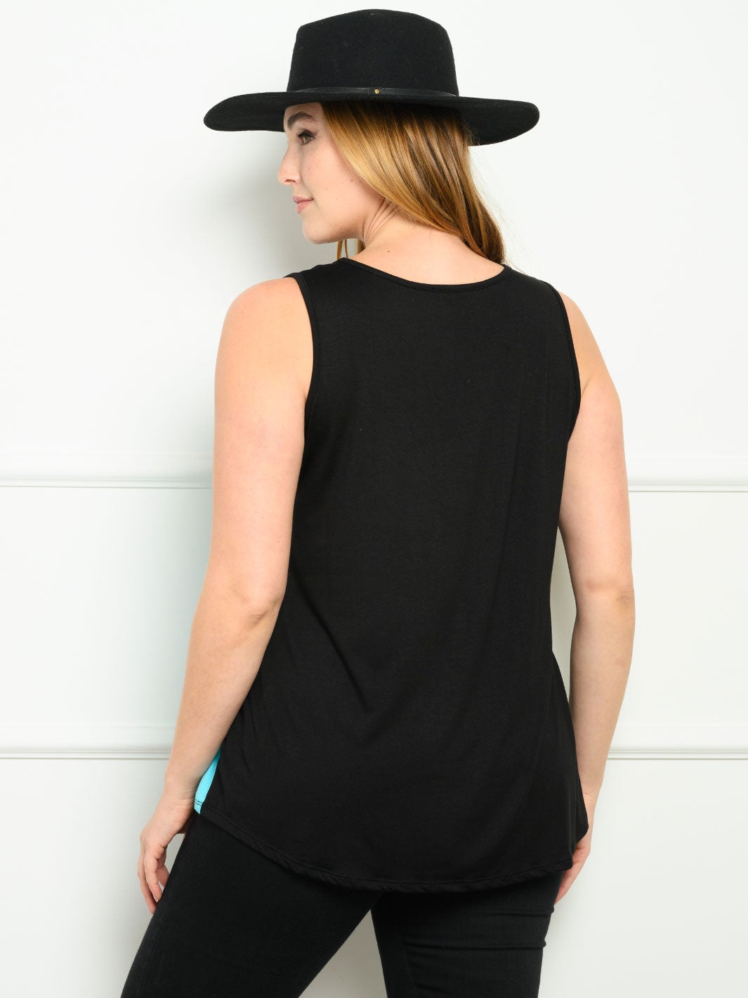 PLUS SIZE ANIMAL PRINT CONTRAST TANK TOP