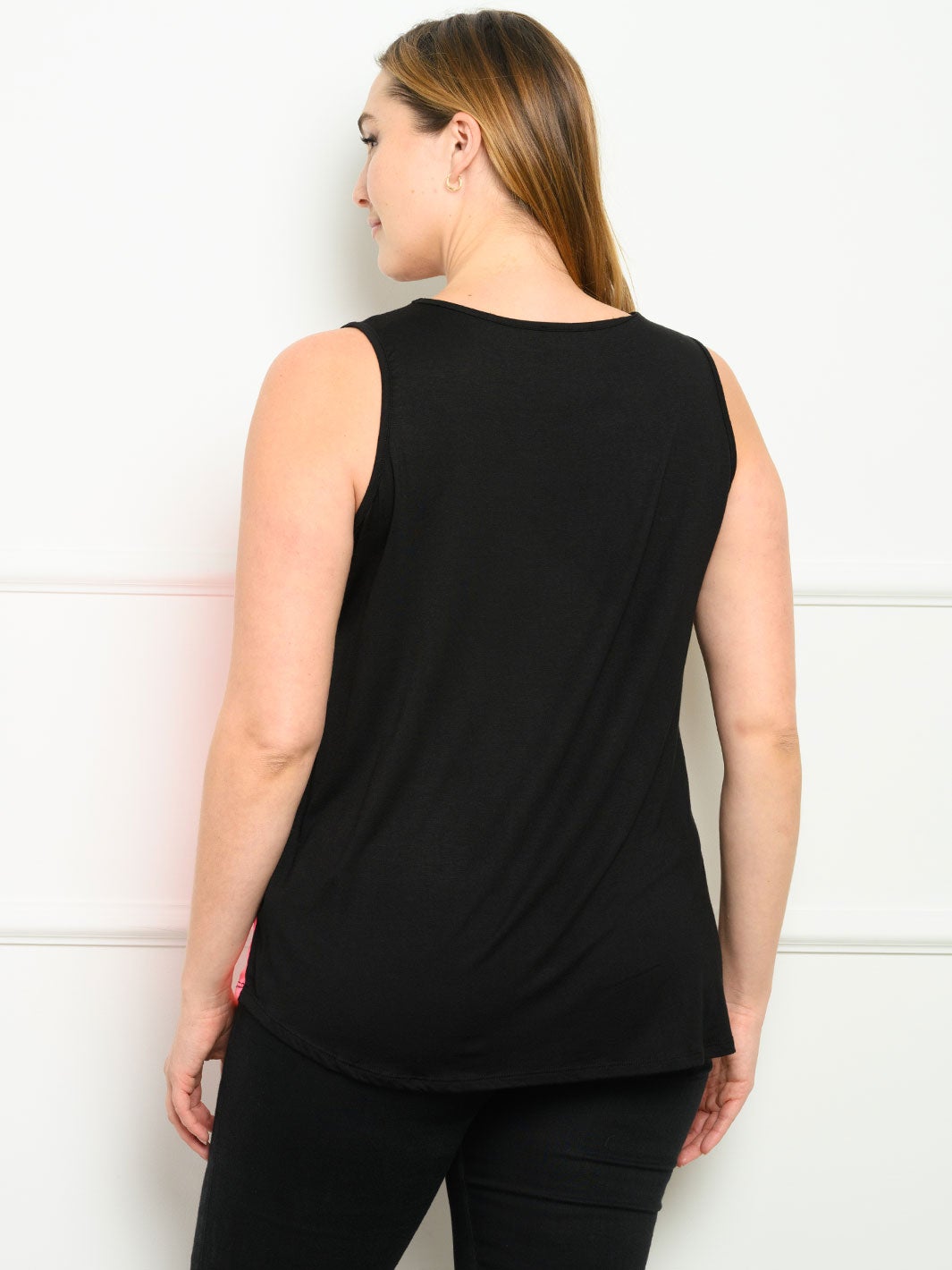 PLUS SIZE ANIMAL PRINT CONTRAST TANK TOP