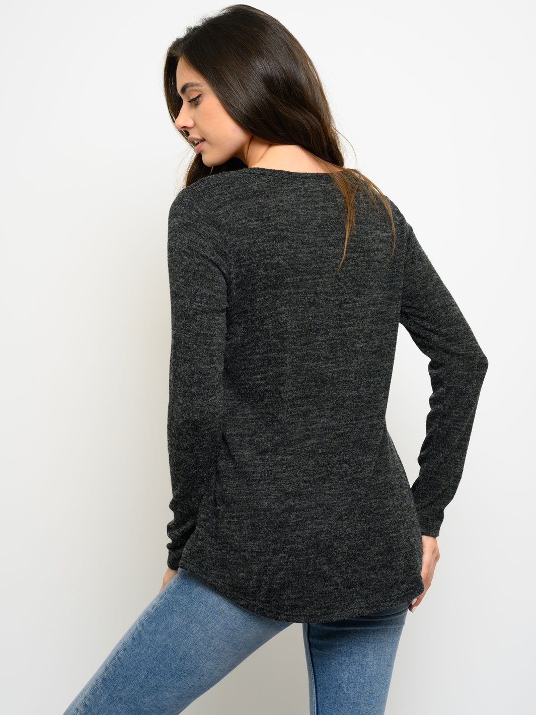 WOMEN'S LONG SLEEVE MULTI PRINT TOP