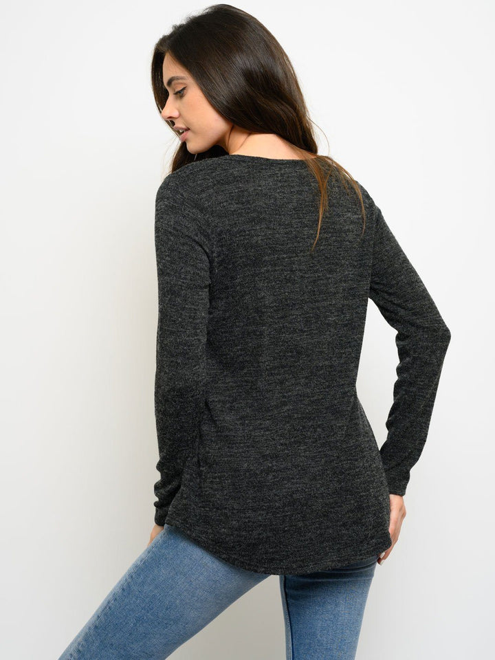 WOMEN'S LONG SLEEVE MULTI PRINT TOP