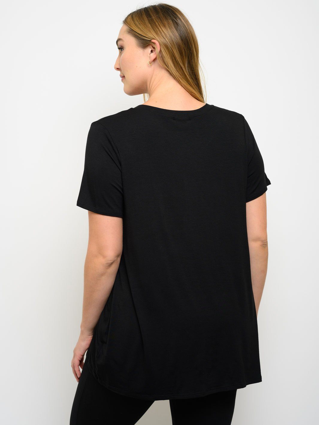 PLUS SIZE TUNIC FRONT POCKET SHORT SLEEVE TOP