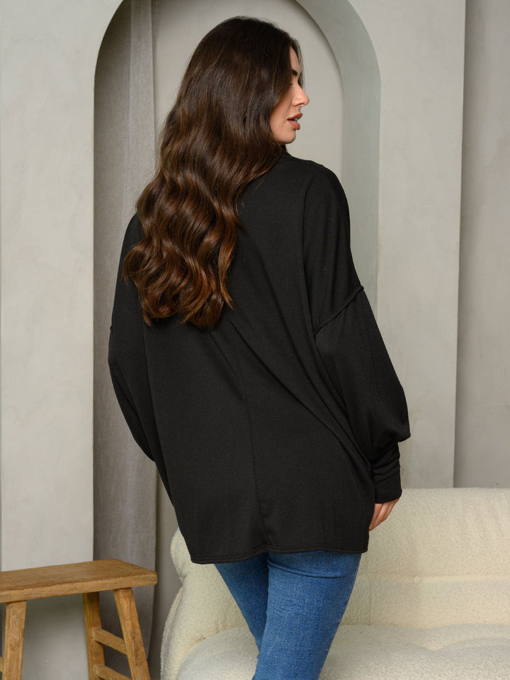 WOMEN'S LONG SLEEVE TURTLE NECK TUNIC TOP