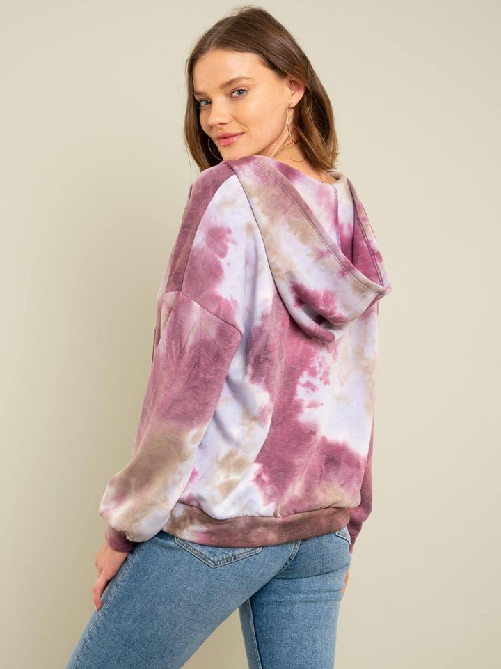 WOMEN'S TIE DYE HOODIE TOP