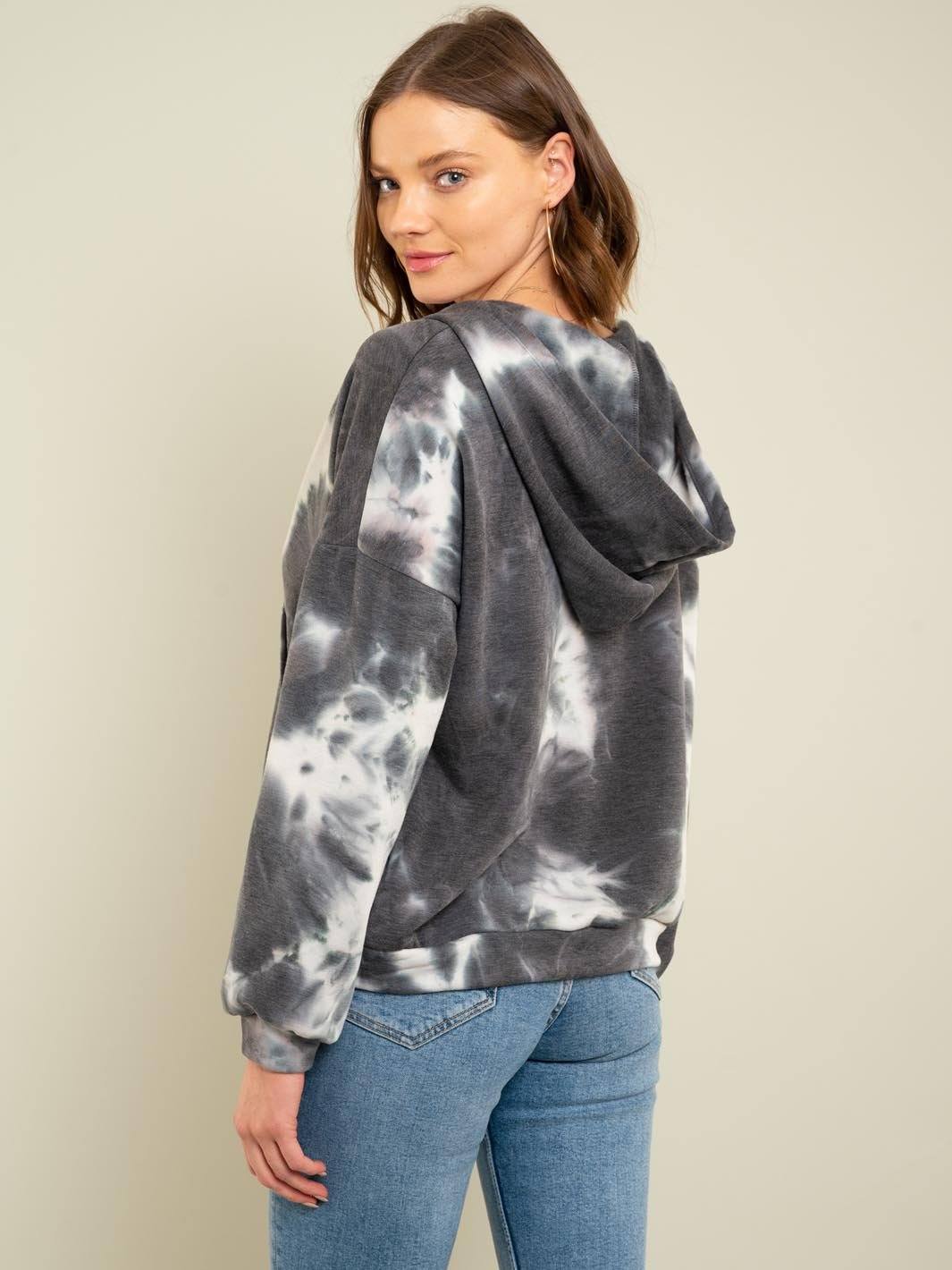 WOMEN'S TIE DYE HOODIE TOP