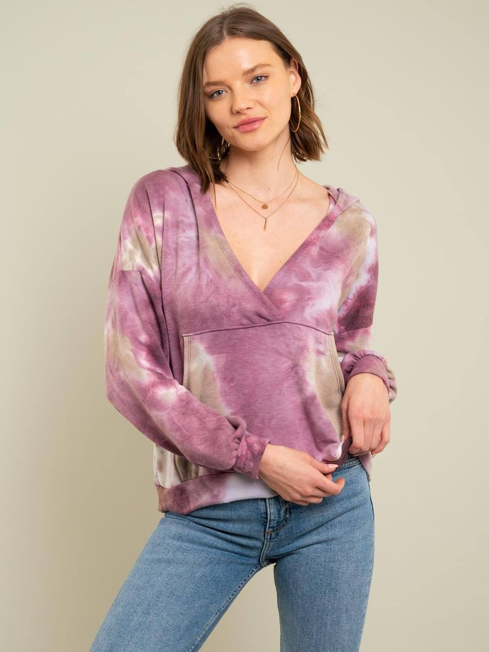 WOMEN'S TIE DYE HOODIE TOP
