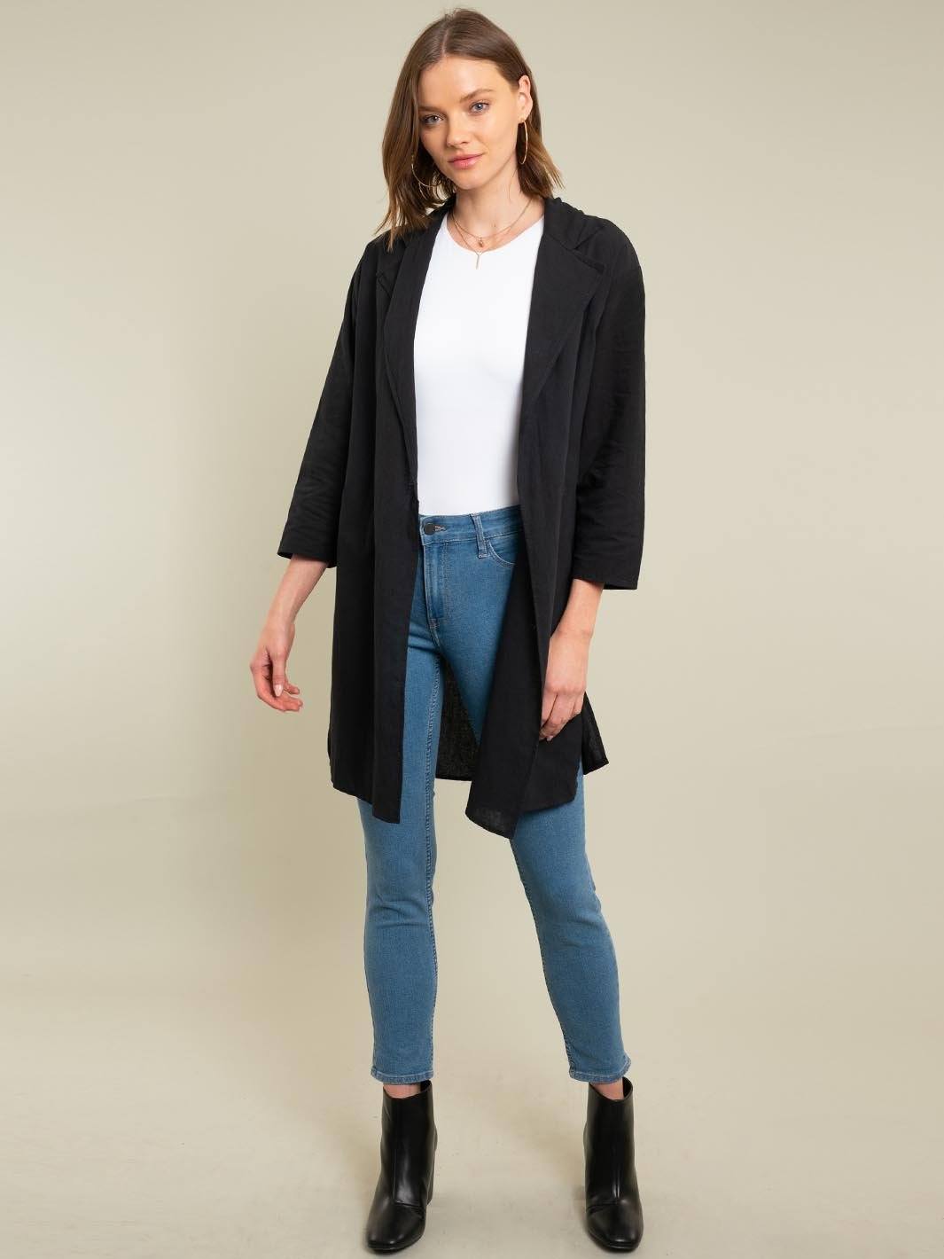 WOMEN'S LONG BASIC CARDIGAN