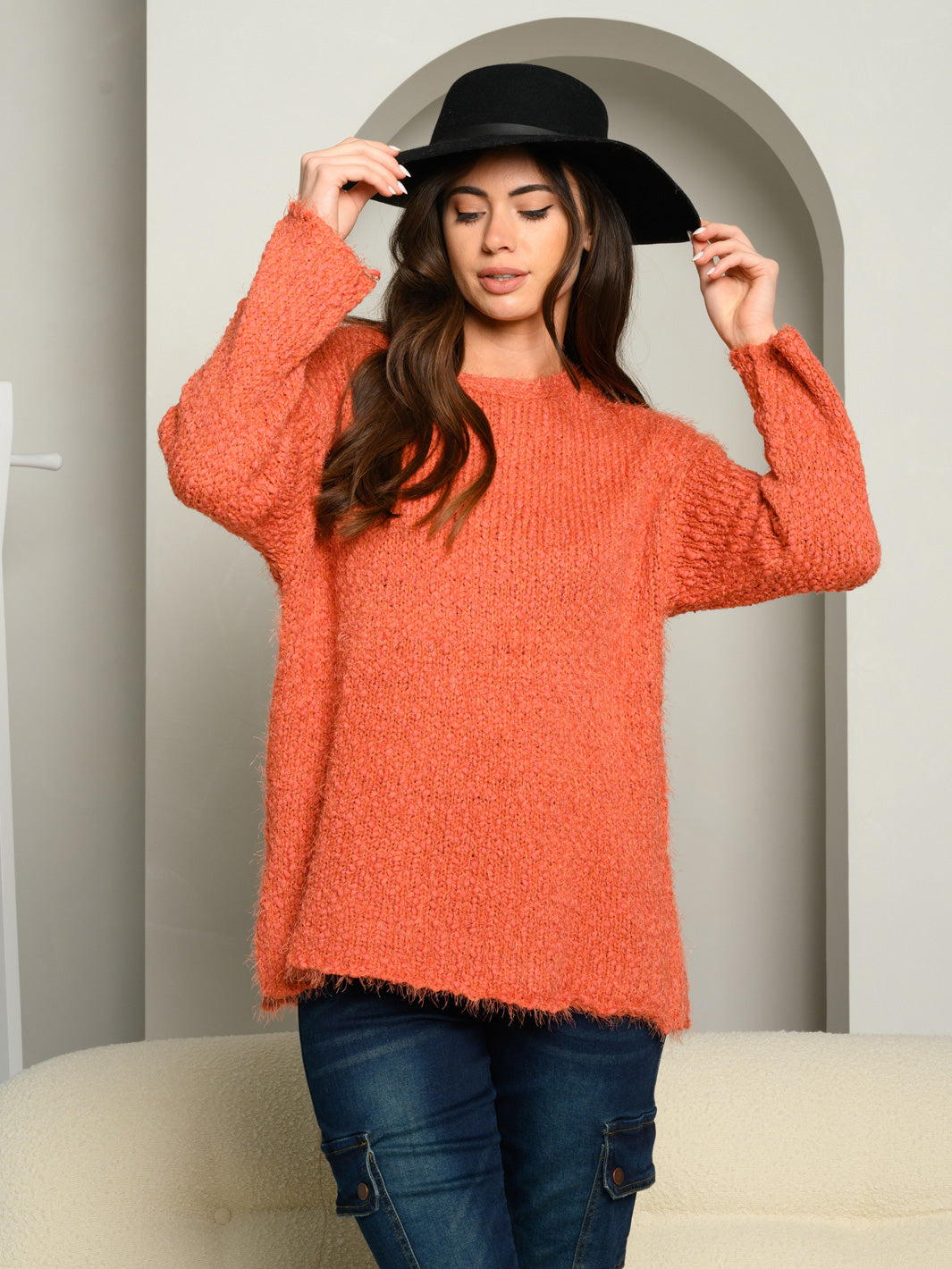 WOMEN'S LONG SLEEVE OVERSIZED SWEATER