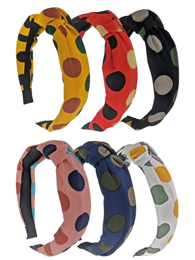 Assorted Multi Color Polka Dot Headbands Dozen