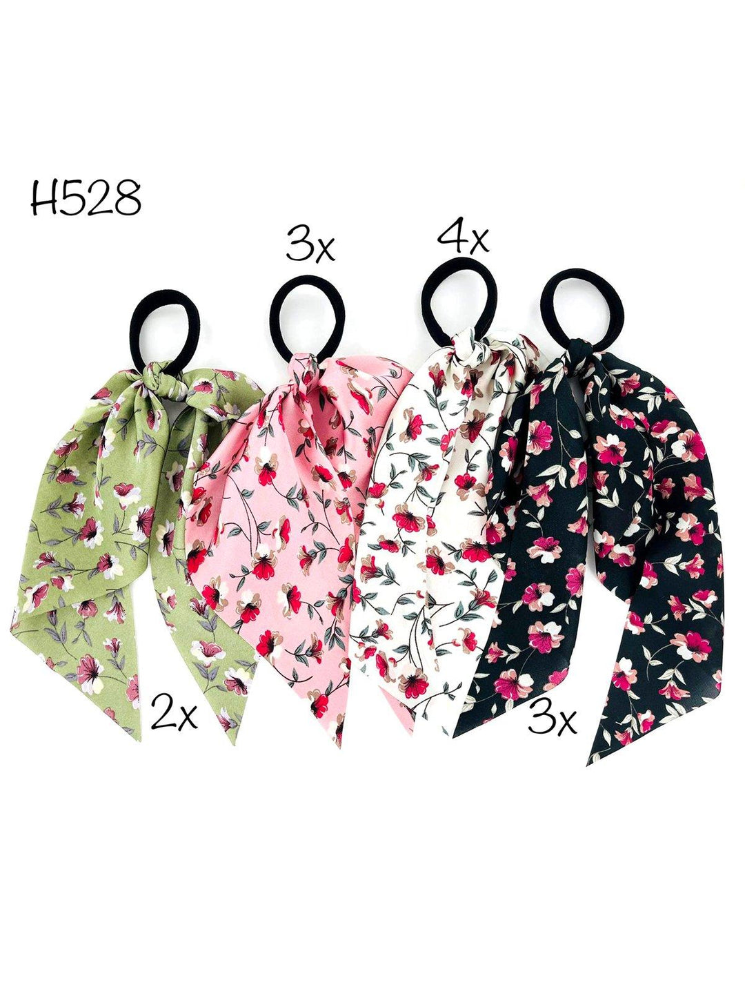 Multiple Color Flower Scrunchie Scarf (Adjustable)