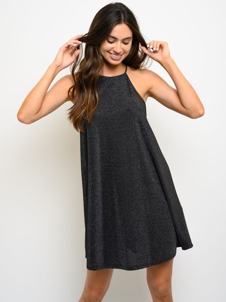 WOMEN'S STRAPLESS SHIMMER MINI DRESS