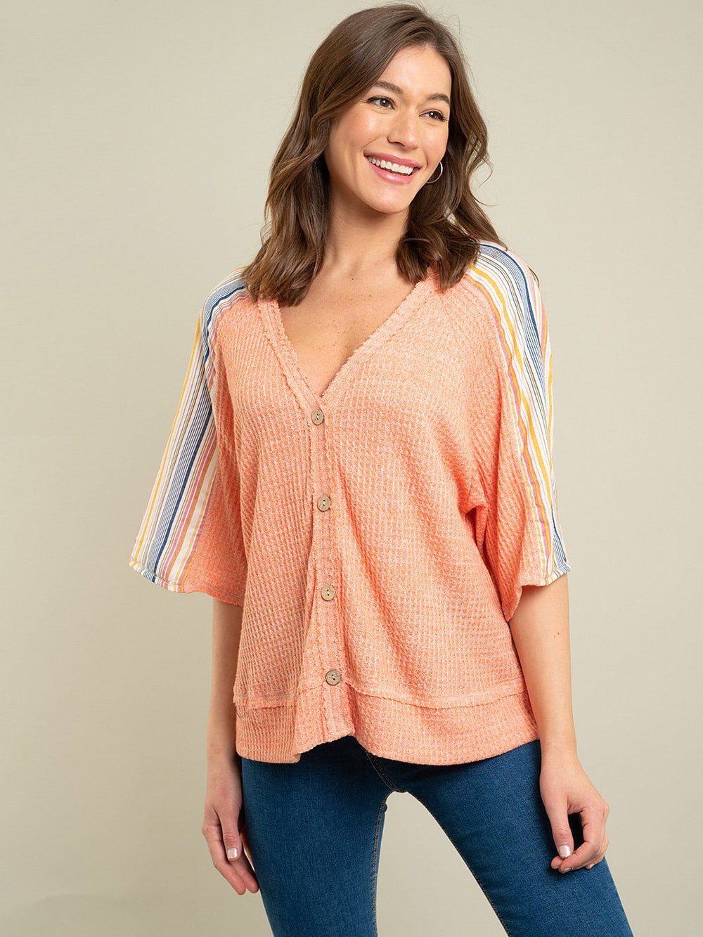 WOMEN'S ORANGE KNIT TOP