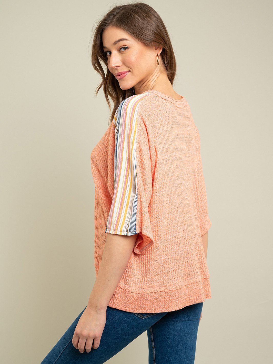 WOMEN'S ORANGE KNIT TOP