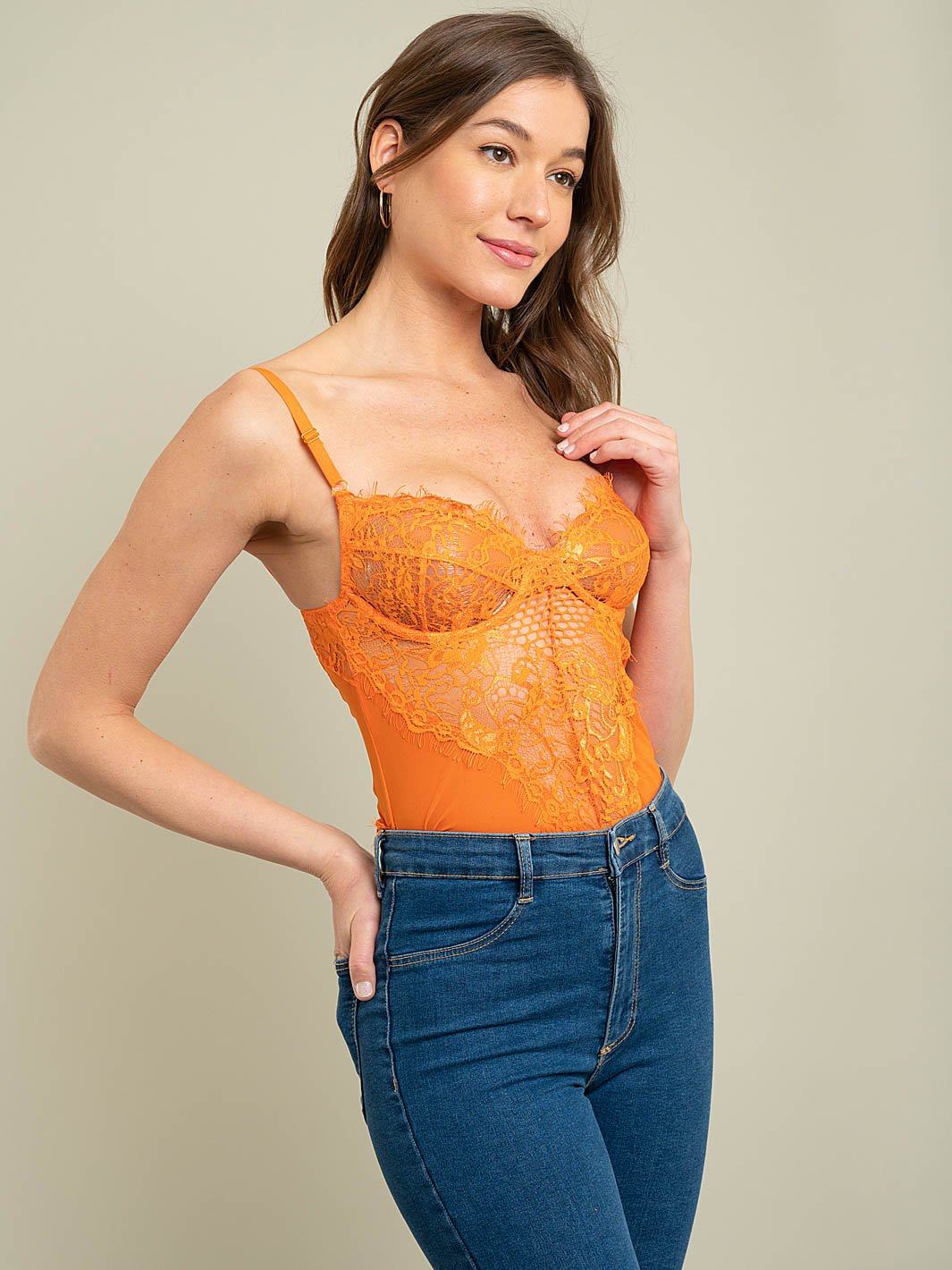 WOMEN'S NEON LACE BODYSUIT