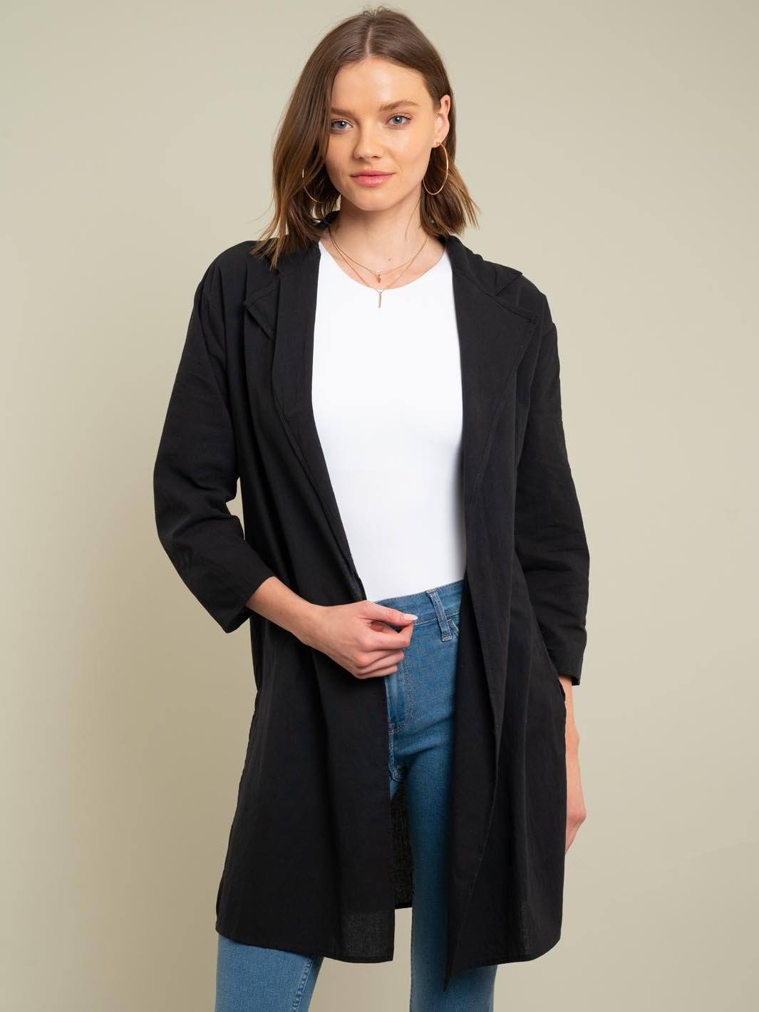 WOMEN'S LONG BASIC CARDIGAN