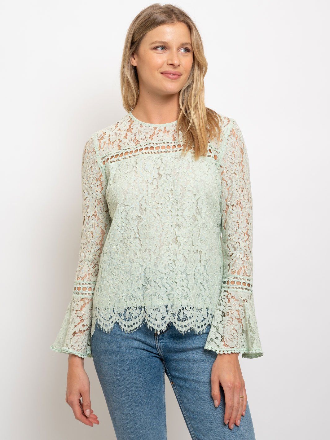 WOMEN'S ALL LACE LONG SLEEVE TOP