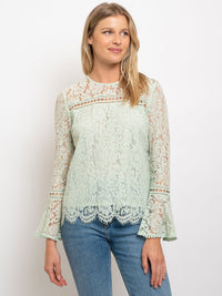 WOMEN'S ALL LACE LONG SLEEVE TOP