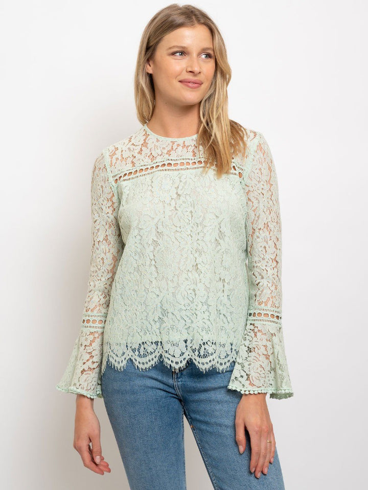 WOMEN'S ALL LACE LONG SLEEVE TOP