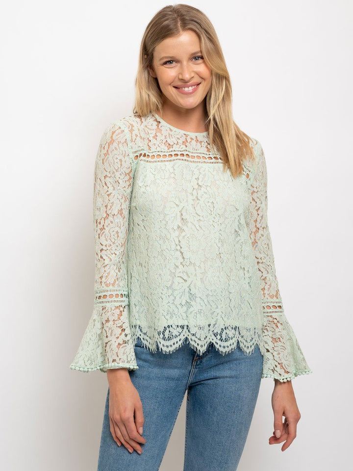 WOMEN'S ALL LACE LONG SLEEVE TOP