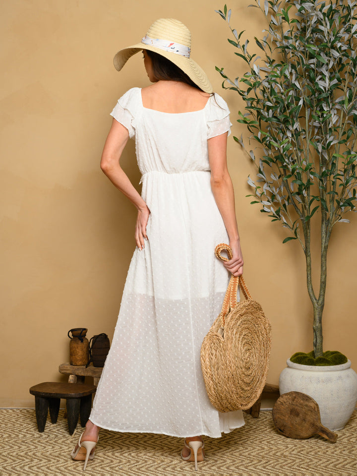 WOMEN'S SWISS DOT MAXI DRESS