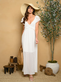 WOMEN'S SWISS DOT MAXI DRESS