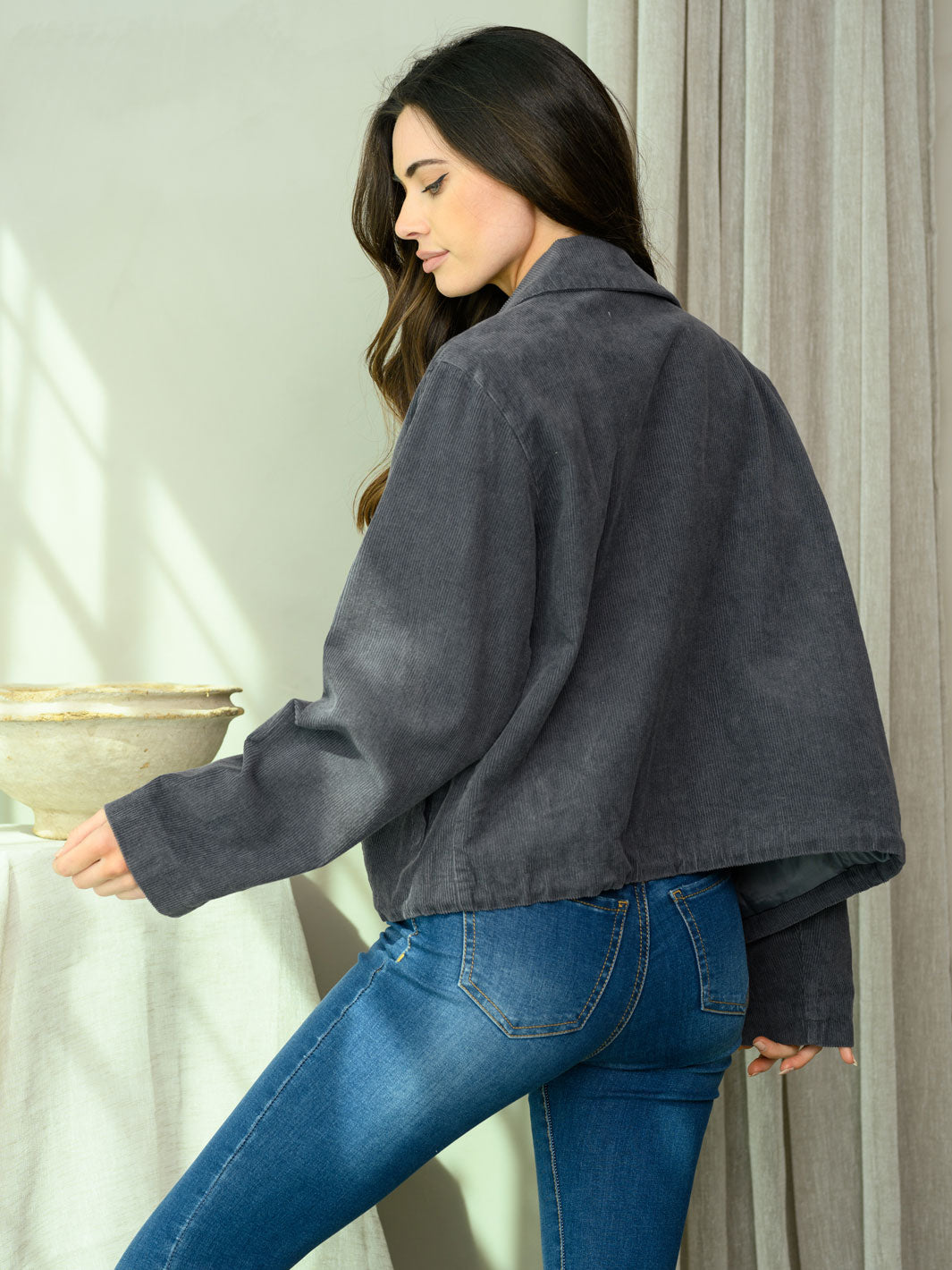 WOMEN'S LONG SLEEVE CORDUROY JACKET