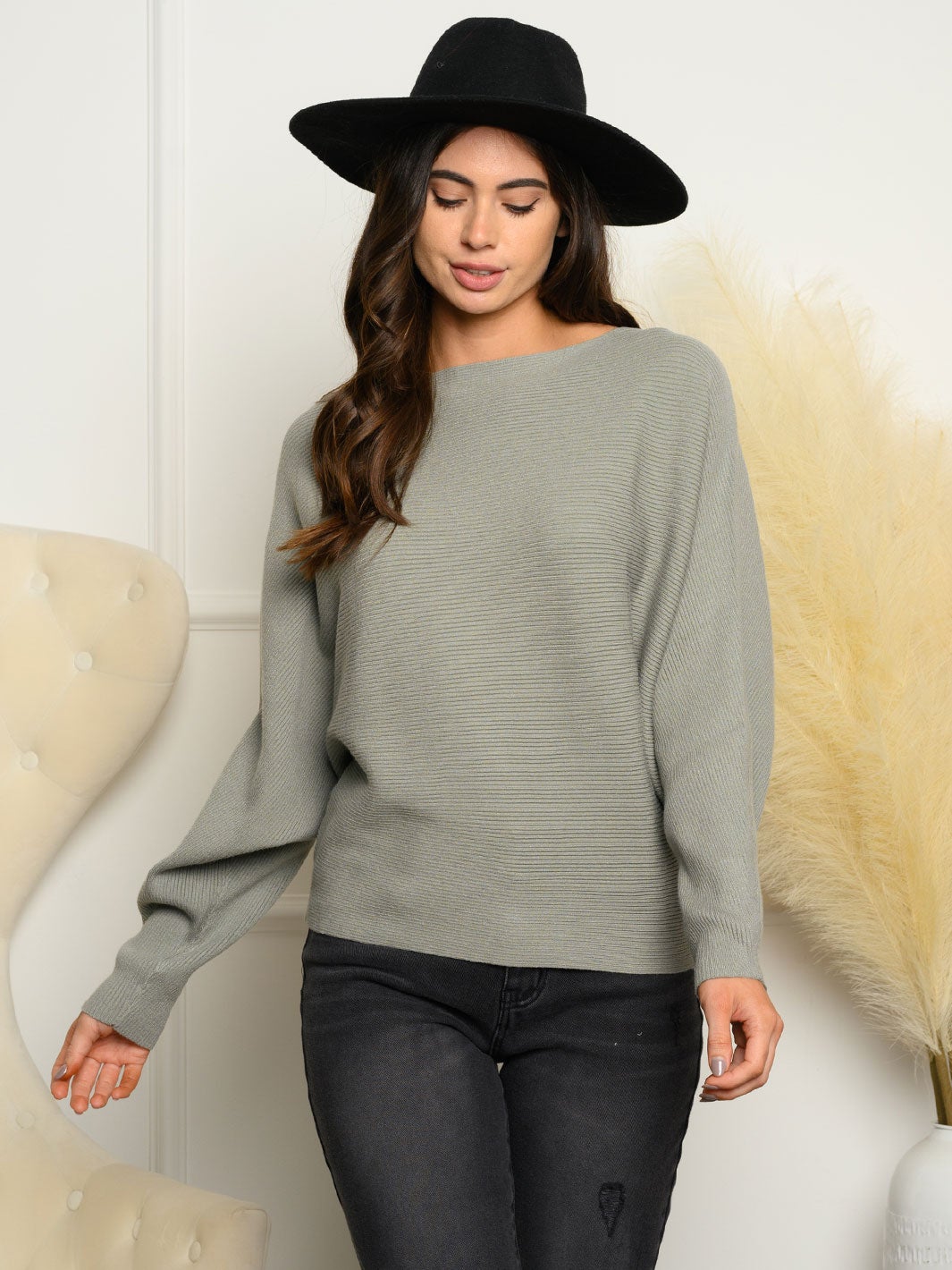 WOMEN'S LONG SLEEVE LOOSE FIT TOP