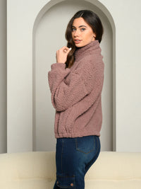 WOMEN'S MOCK NECK PULL OVER SWEATER