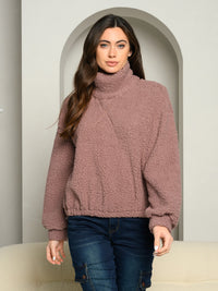 WOMEN'S MOCK NECK PULL OVER SWEATER