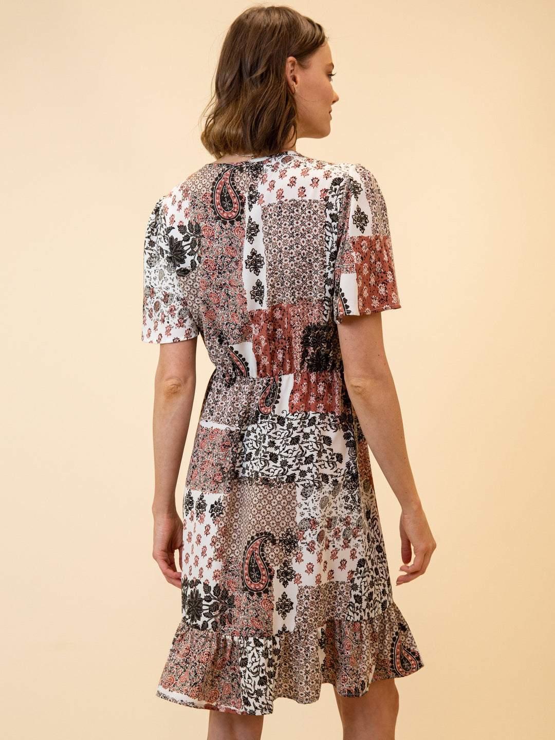 WOMEN'S IVORY PAISLEY DRESS