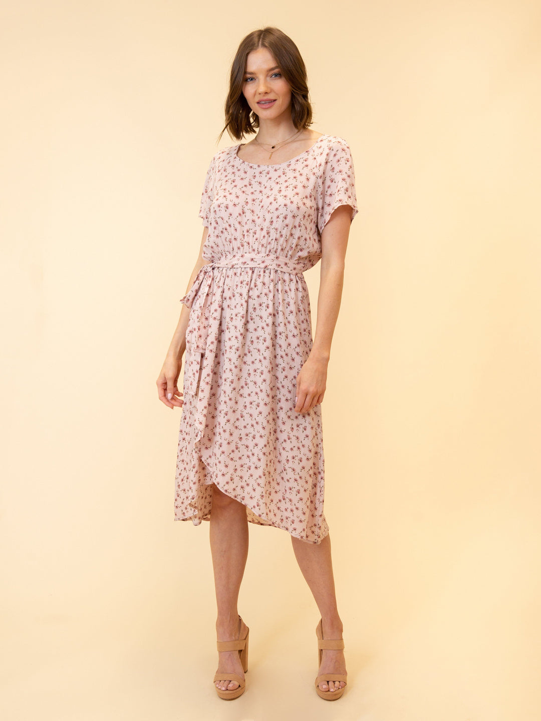 WOMEN'S PINK FLORAL DRESS