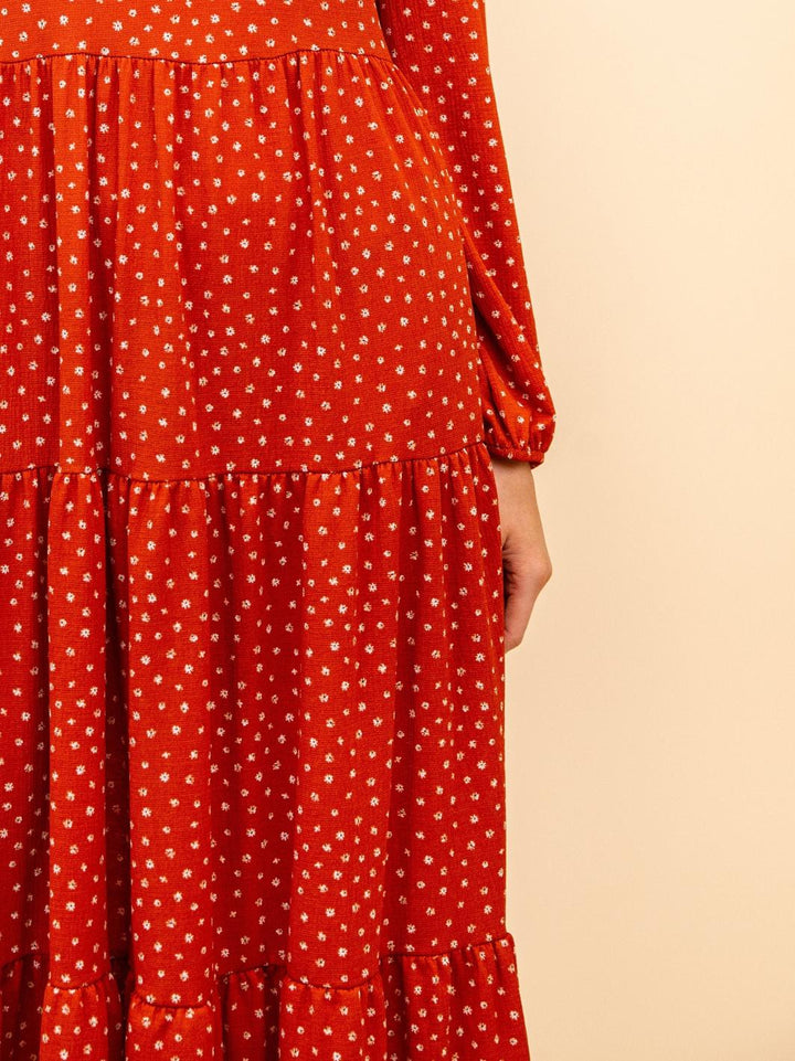 WOMEN'S RUFFLE LONG SLEEVE DRESS