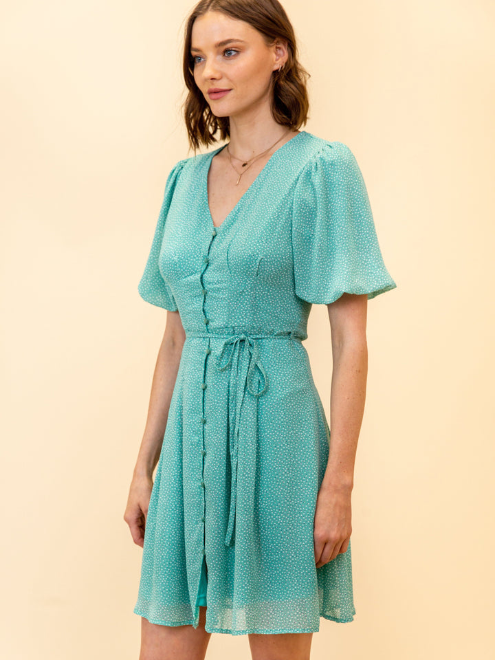 WOMEN'S DOT PRINT MINI DRESS