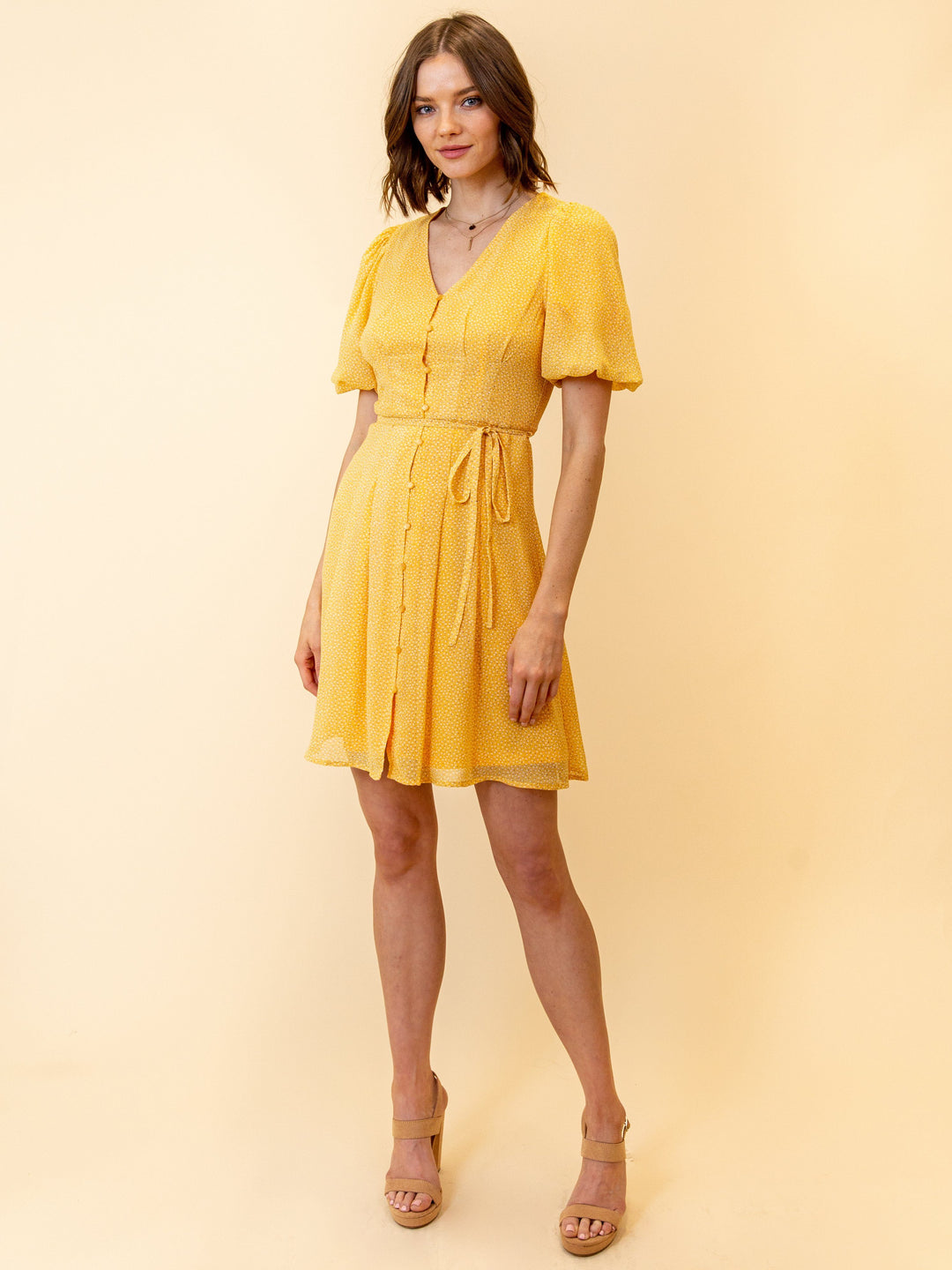 WOMEN'S DOT PRINT MINI DRESS