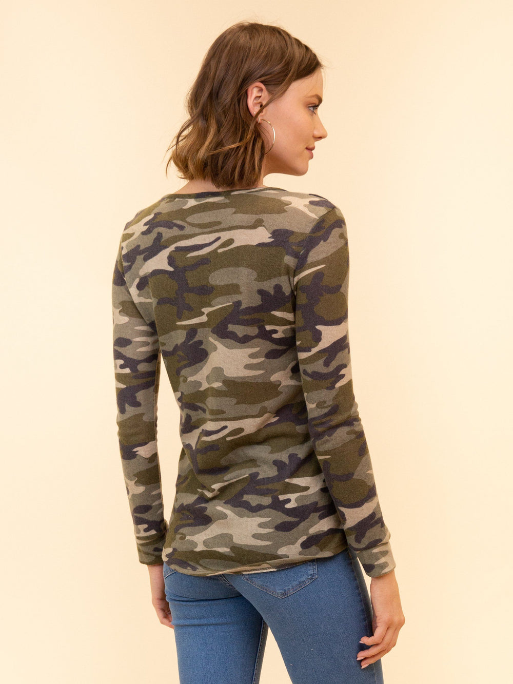 WOMEN'S LONG SLEEVE CAMOUFLAGE TOP