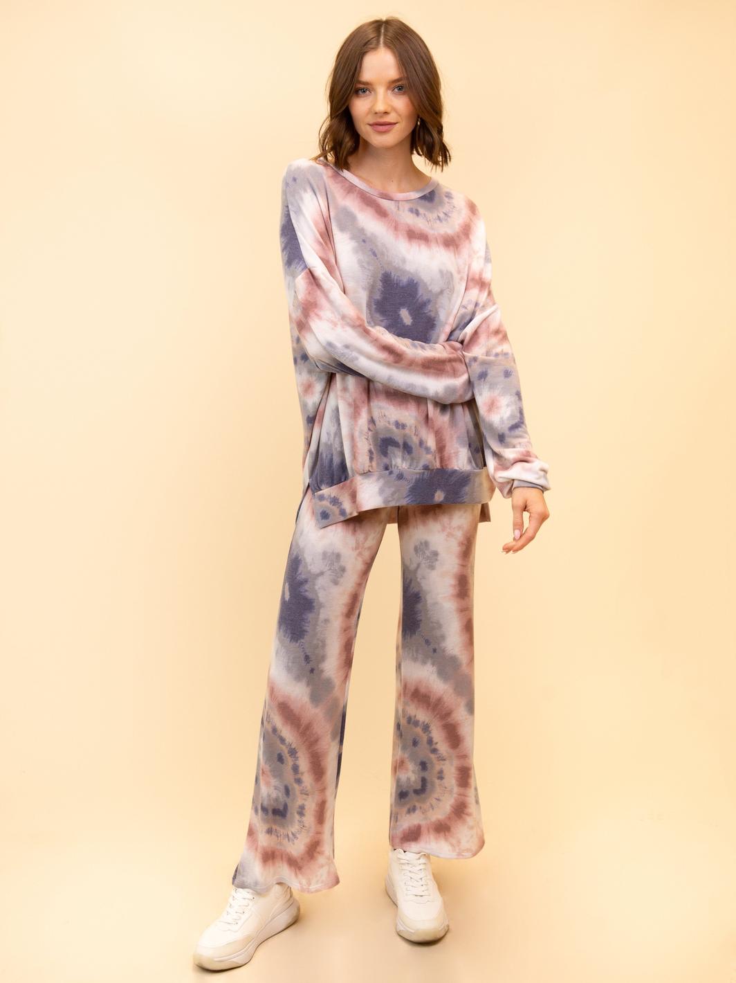 WOMEN'S 2 PCS TIE DYE LOUNGE SET