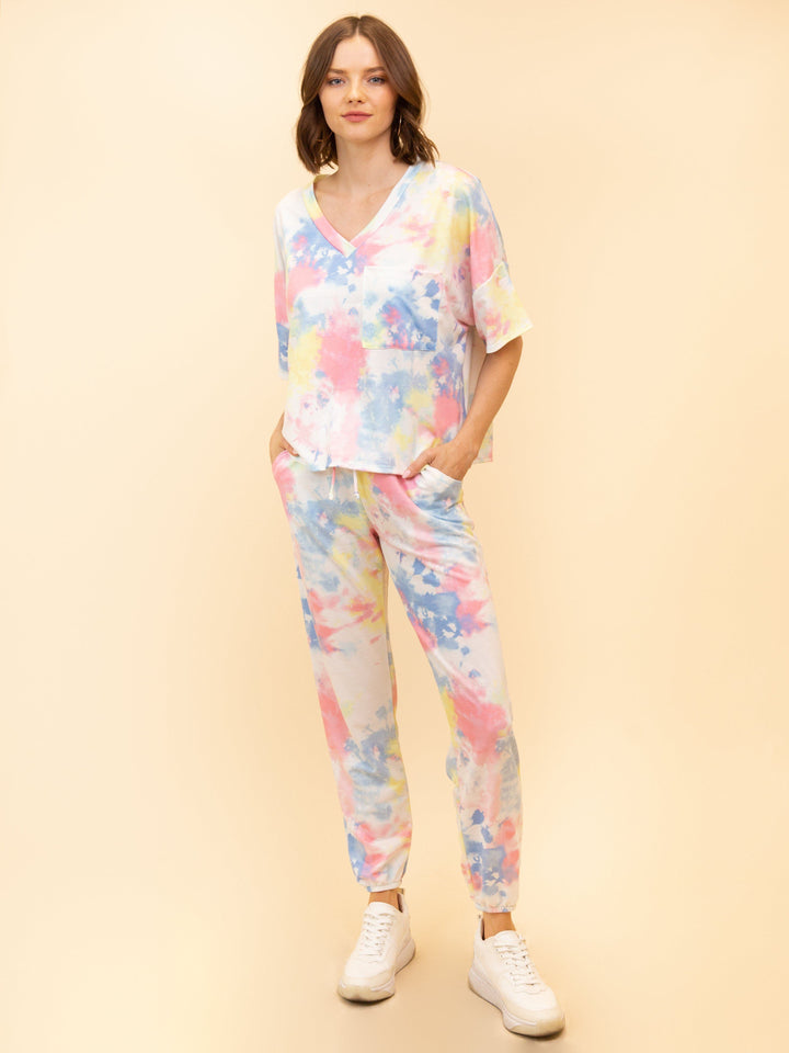WOMEN'S 2 PCS TIE DYE LOUNGE SET