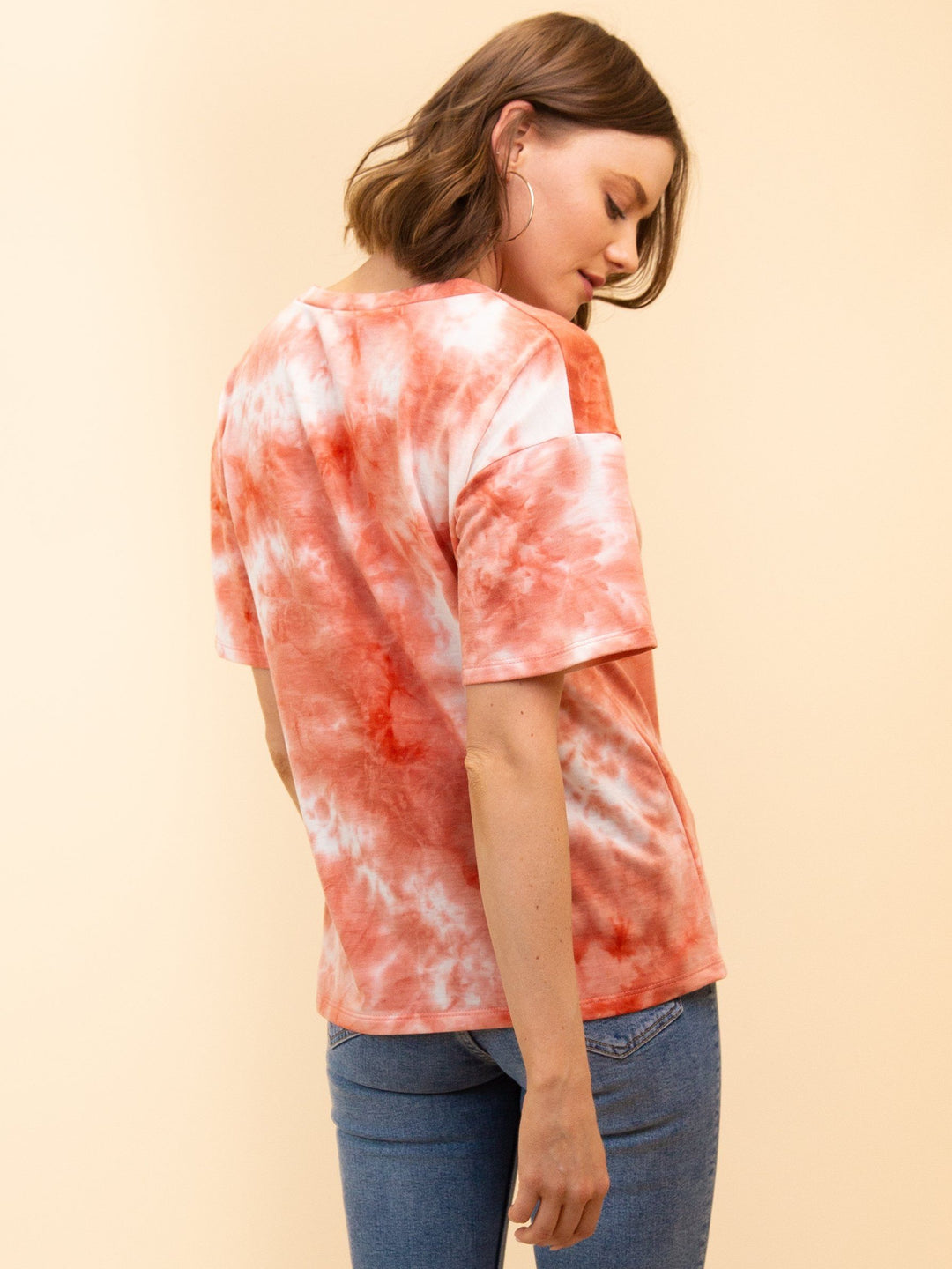 WOMEN'S V-NECK TIE DYE TOP