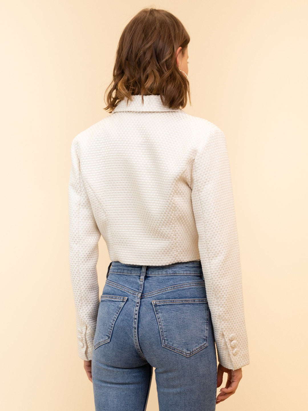 WOMEN'S IVORY CASUAL BLAZER