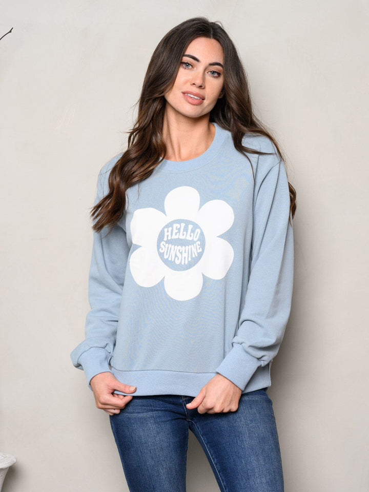 WOMEN'S LONG SLEEVE GRAPGIC COLORBLOCK SWEATER